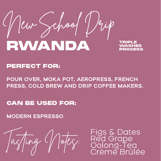 NEW SCHOOL DRIP | FIGS & DATES, RED GRAPE, CRÈME BRÛLÉE | Triple Washed Process | RWANDA