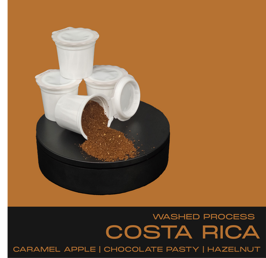 OLD SCHOOL K-CUPS | CARAMEL APPLE, CHOCOLATE PASTRY, HAZELNUT | Washed Process | COSTA RICA